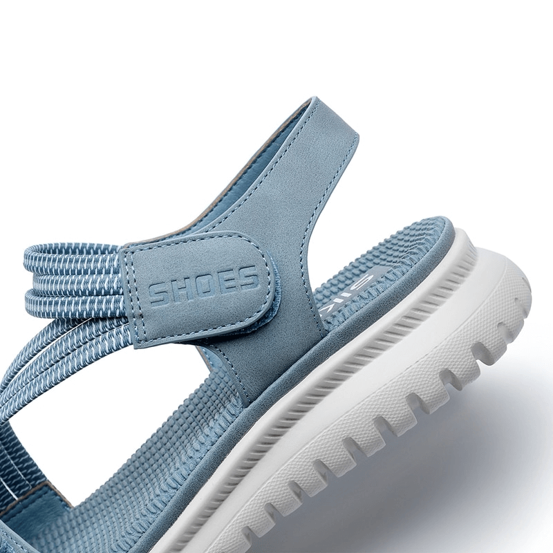 Sport Women's Soft Sandals with Velcro - SF0999, blue PU leather, TPR outsole, perfect for any activity.